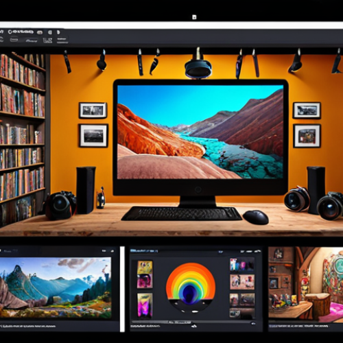 **Digital Artisan:** A vibrant digital artist studio filled with personalized user experiences being crafted on multiple screens, showcasing website design, custom app interfaces, and engaging multimedia storytelling.