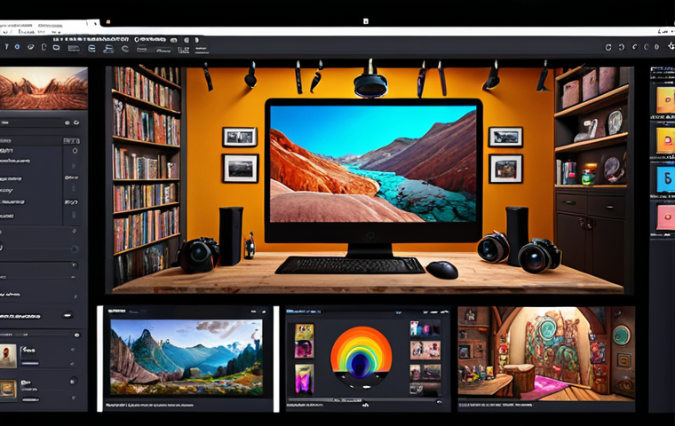 **Digital Artisan:** A vibrant digital artist studio filled with personalized user experiences being crafted on multiple screens, showcasing website design, custom app interfaces, and engaging multimedia storytelling.