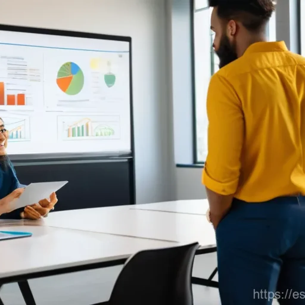 기술 변화와 관련된 직업의 진입 장벽 - "A diverse group of young professionals (mixed genders, 20s-30s, representing various Latin American...