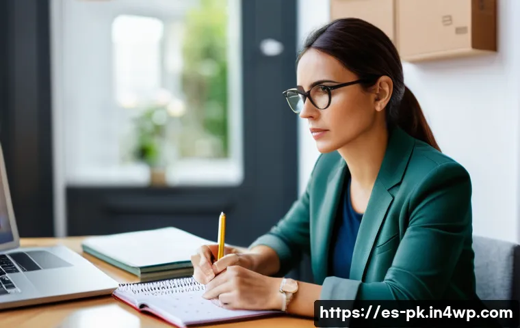 직업 변화에 대한 경력 관리 팁 - A professional Spanish-speaking woman in her 30s thoughtfully reviewing a personal skills inventory ...